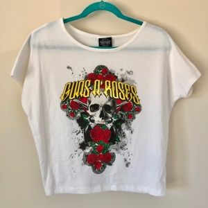 XS Guns N Roses Graphic Relaxed Fit Crop Tee NWOT